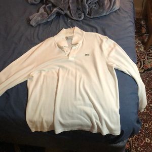 White Men’s Lacoste LS Polo